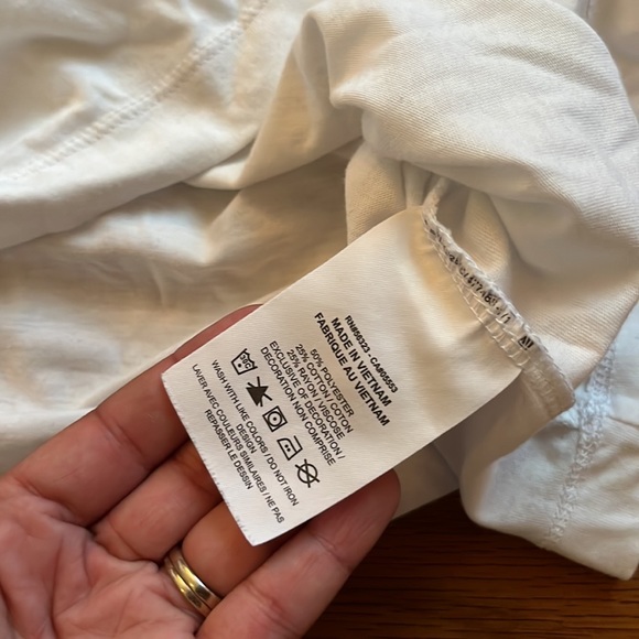 Nike Top Womens Medium White Red Tee USA Patriotic Short Sleeves - Picture 5 of 6